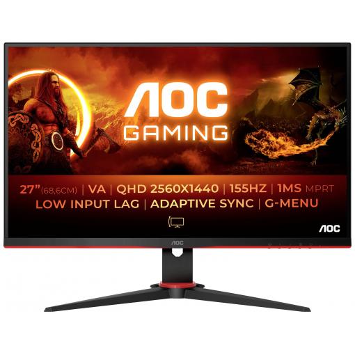 AOC Q27G2E/BK herní monitor 68.6 cm (27 palec) 2560 x 1440 Pixel 16:9 1 ms VA LCD