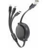 Renkforce Nabíjecí kabel USB USB 2.0 USB-A zástrčka 1.00 m chromová černá flexibilní provedení RF-5800360