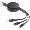 Renkforce Nabíjecí kabel USB USB 2.0 USB-A zástrčka 1.00 m chromová černá flexibilní provedení RF-5800360