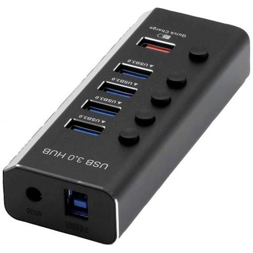 Roline 14.02.5058 USB Hub 4 porty USB-A USB 3.2 Gen1 5 GBit/s černá