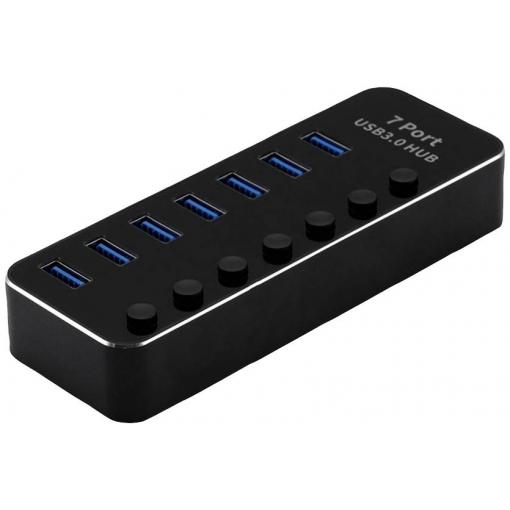 Roline 14.02.5057 USB Hub 7 portů USB-A USB 3.2 Gen1 5 GBit/s černá
