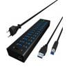 ICY BOX 70420 USB Hub 13 portů USB-A USB 3.0 5 GBit/s černá