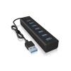 ICY BOX 60819 USB Hub 7 portů USB-A USB 3.0 5 GBit/s černá IB-HUB1700-U3 USB 3.0 zu 7-Port USB 3.0 Type-A Hub, Alu-Gehäuse, Netzteil 5V/3A