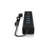 ICY BOX 60819 USB Hub 7 portů USB-A USB 3.0 5 GBit/s černá IB-HUB1700-U3 USB 3.0 zu 7-Port USB 3.0 Type-A Hub, Alu-Gehäuse, Netzteil 5V/3A