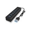 ICY BOX 60819 USB Hub 7 portů USB-A USB 3.0 5 GBit/s černá IB-HUB1700-U3 USB 3.0 zu 7-Port USB 3.0 Type-A Hub, Alu-Gehäuse, Netzteil 5V/3A