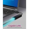 ICY BOX 60844 USB Hub 4 porty USB-A, RJ45 USB 3.1 Gen1 5 GBit/s lze ovládat prostřednictvím PC černá IB-HUB1419-LAN, USB 3.2 Gen 1 HUB und LAN Adapter,