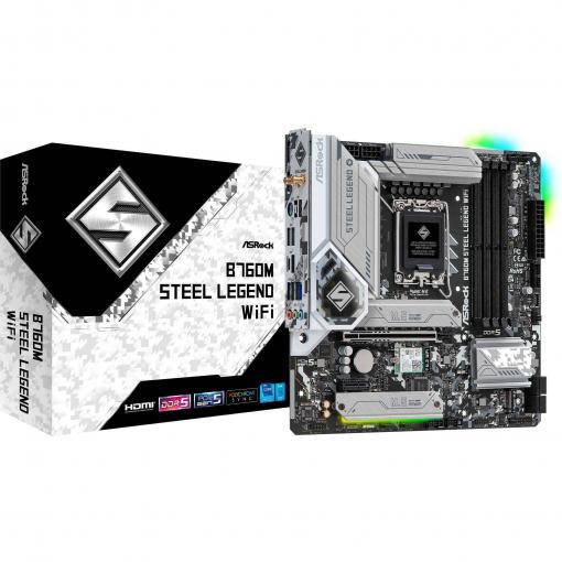 ASRock B760M Steel Legend WiFi Základní deska Socket (PC) Intel® 1700 Tvarový faktor Micro-ATX Čipová sada základní desky Intel® B760