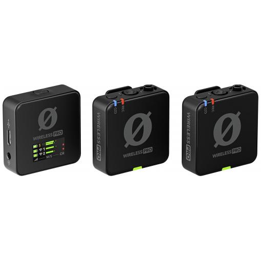 Rode Wireless PRO sada bezdrátového mikrofonu Druh přenosu:Digital vč. kabelu, vč. svorky, vč. tašky, vč. ochrany proti větru Mikrofon TRRS (konektor jack 3,5