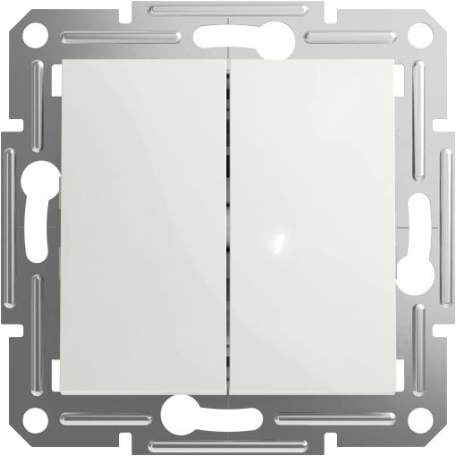 Schneider Electric dvojitý přepínač Asfora Signální bílá (RAL 9003) EPH0670121D 1 ks