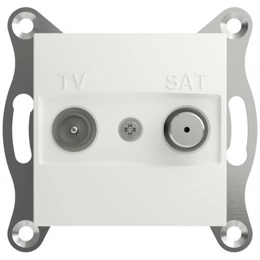 Schneider Electric Průchozí účastnická zásuvka TV/SAT Asfora Signální bílá (RAL 9003) EPH3470321D 1 ks