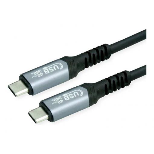 Value USB kabel USB 4.0 USB-C ® zástrčka, USB-C ® zástrčka 0.80 m černá stíněný 11.99.9089