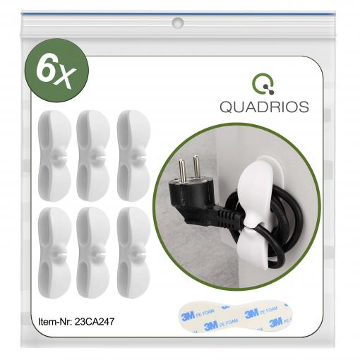 Quadrios 23CA247 držák kabelu samolepicí 23CA247 bílá 6 ks