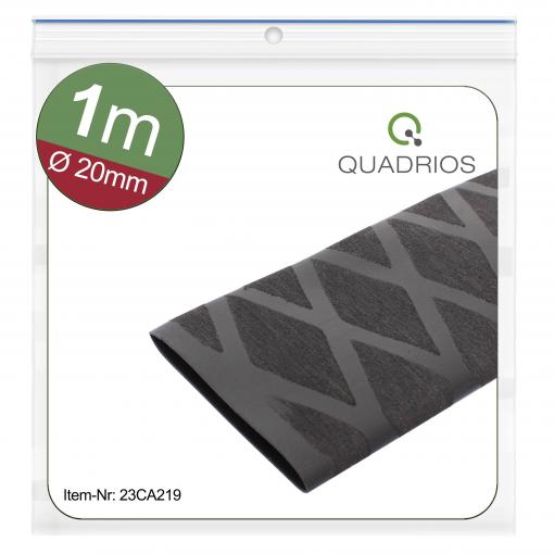 Quadrios 23CA219 smršťovací bužírka bez lepidla černá 20 mm 10 mm Poměr smrštění:2:1 1 m