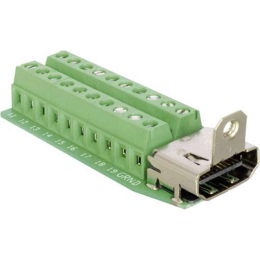 Delock 65168 HDMI konektor zásuvka, vestavná vertikální Pólů: 20 stříbrná 1 ks