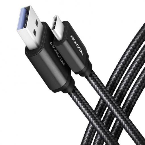 AXAGON USB kabel USB 3.2 Gen1 USB-C ® zástrčka, USB-A zástrčka 1.00 m černá pozlacené kontakty BUCM3-AM10AB