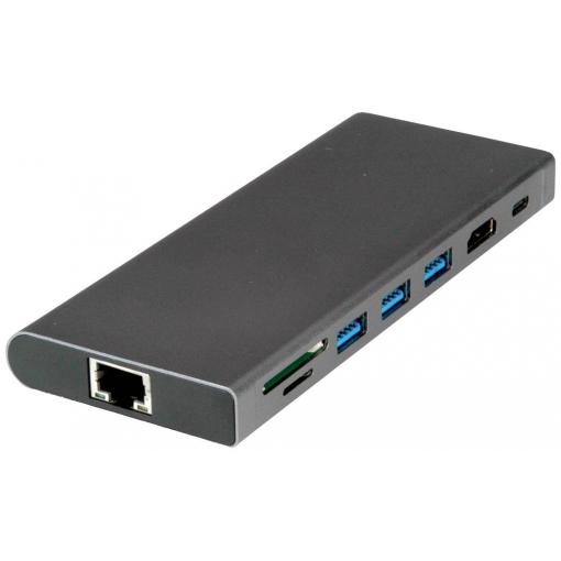 Value USB-C® dokovací stanice Vhodné pro značky (dokovací stanice pro notebook): univerzální integrovaná čtečka karet, napájení USB-C®