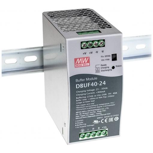 MEAN WELL DBUF40-24 Vyrovnávací modul pro montáž na lištu 24 V 40 A Obsah 1 ks