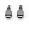 Digitus Kabel USB-C USB 4.0 USB-C ® zástrčka 3.00 m černá stínění pletivem, stíněný, odolné proti roztržení, kulatý, 8K UHD DB-300443-030-S