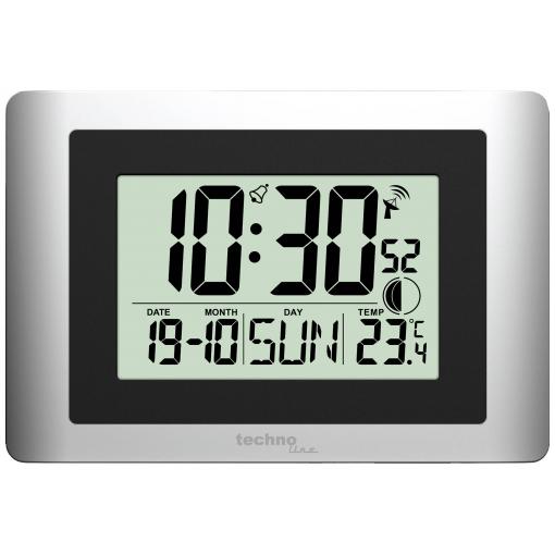 Techno Line WS8028 DCF rádiové hodiny 220 mm x 56 mm x 150 mm x 56 mm, stříbrná