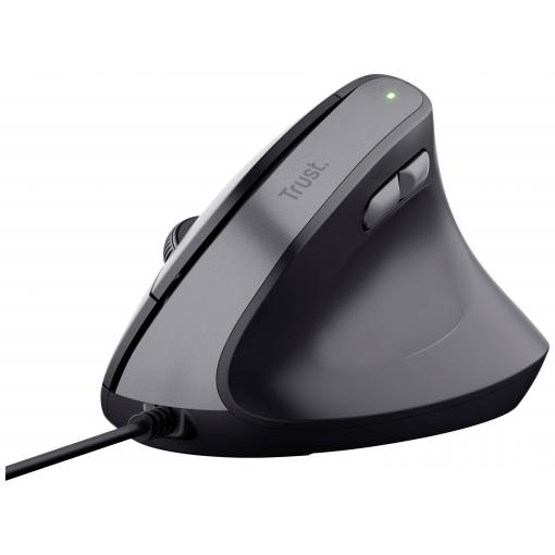 Trust Bayo II ergonomická myš, přenos USB, 6 tlačítko, 800 dpi, 1200 dpi, 1600 dpi, 2400 dpi, černá