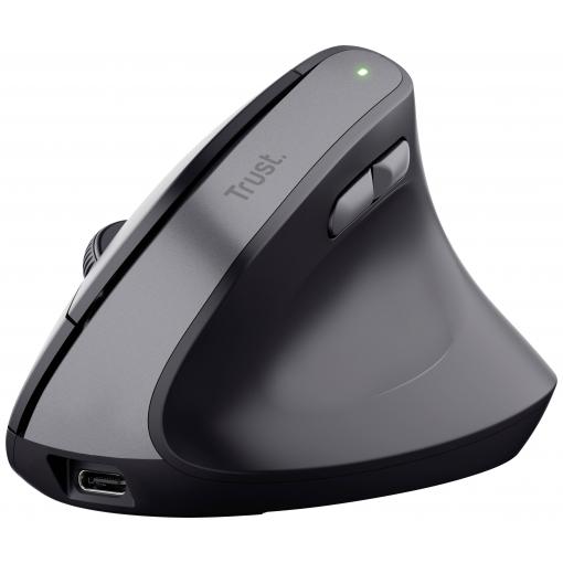 Trust TM-270 optická ergonomická myš, přenos bezdrátový, 6 tlačítko, 800 dpi, 1200 dpi, 1600 dpi, 2400 dpi, černá