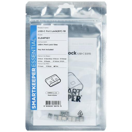 Smartkeeper Zámek k portu USB-C® CL04P1GY sada 10 ks šedá bez klíče CL04P1GY
