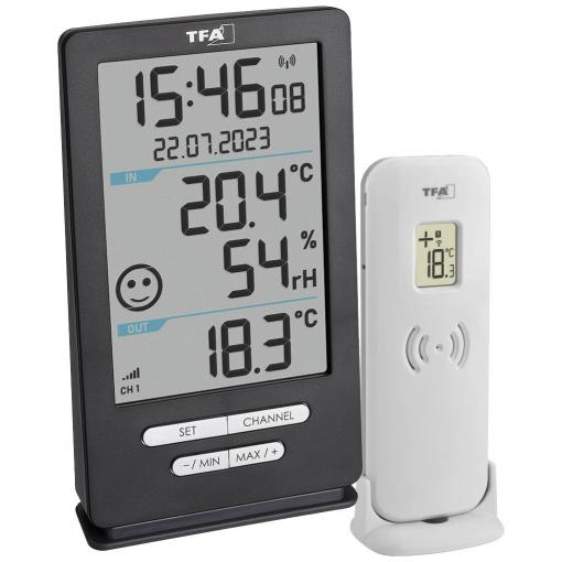 TFA Dostmann Funk-Thermometer XENA HOME bezdrátový digitální teploměr antracitová 30.3074.10