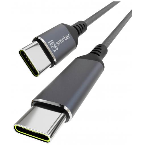 Smrter Kabel USB-C USB 2.0 USB-C ® zástrčka, USB-C ® zástrčka 1.00 m antracitová s funkcí OTG, kulatý, látkový potah SMRTER_SPEEDY100_M_AT