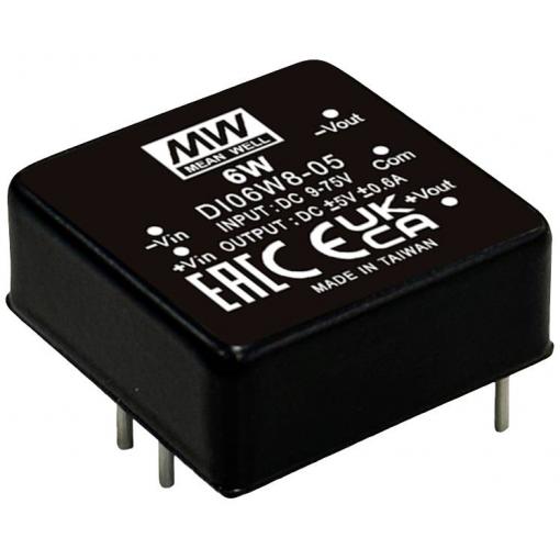 MEAN WELL DI06W8-05 DC/DC měnič napětí do DPS 48 V/AC -5 V 0.6 A 6 W Počet výstupů: 2 x Obsah 1 ks