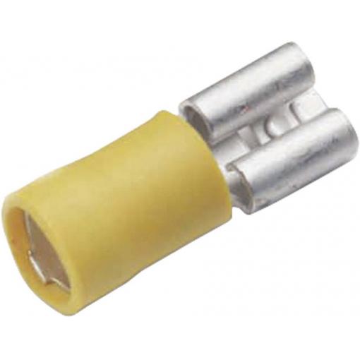 Cimco 180234 faston zásuvka Šířka zástrčky: 6.3 mm Tloušťka konektoru: 0.8 mm 180 ° částečná izolace žlutá 1 ks