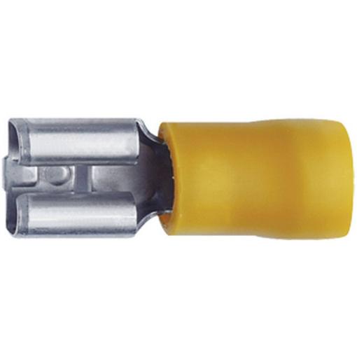Klauke 750 faston zásuvka Šířka zástrčky: 6.3 mm Tloušťka konektoru: 0.8 mm 180 ° částečná izolace žlutá 1 ks