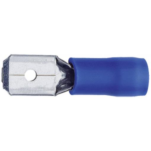 Klauke 8302B faston konektor Šířka zástrčky: 4.8 mm Tloušťka konektoru: 0.5 mm 180 ° částečná izolace modrá 1 ks