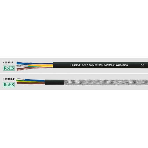 HELU 22299-1000 vysokoteplotní kabel H05SS-F 3 G 1.5 mm² černá 1000 m