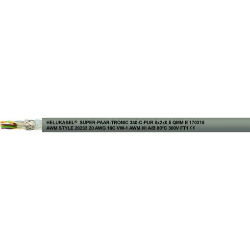 Helukabel 49850-1000 kabel pro energetické řetězy S-PAAR-TRONIC 340-C-PUR 6 x 0.50 mm² šedá 1000 m