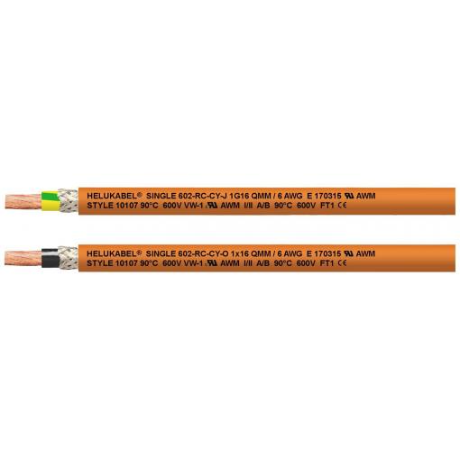 HELU 69638-1000 kabel pro energetické řetězy Single 602-RC-CY-O 1 x 35 mm² oranžová 1000 m