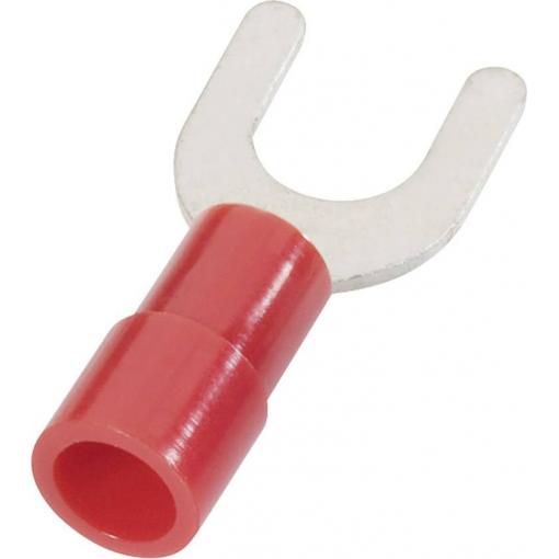 Cimco 180124 vidlicové kabelové oko 0.50 mm² 1 mm² Ø otvoru=4.3 mm částečná izolace červená 1 ks