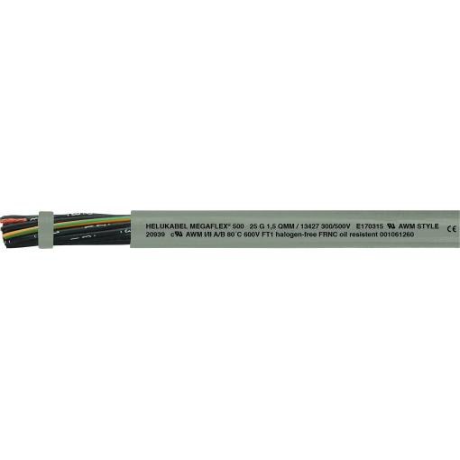 HELU MEGAFLEX® 500 13416-500 řídicí kabel 3 x 1.5 mm², 500 m, šedá
