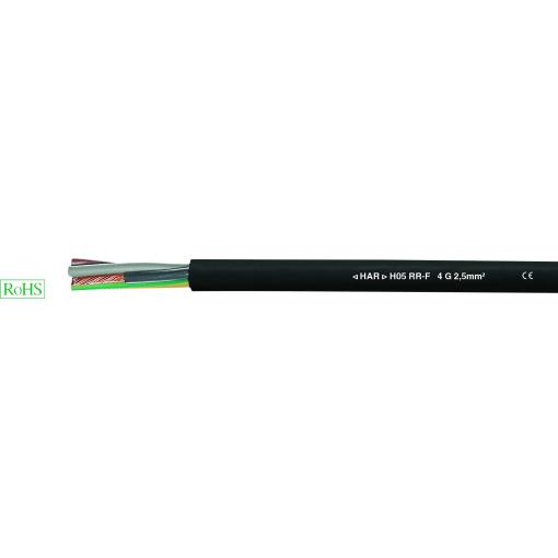 HELU 35004-500 kabel s gumovou izolací H05RR-F 2 x 2.5 mm² černá 500 m