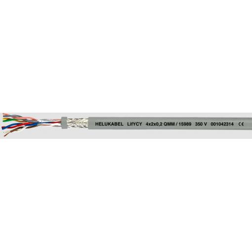 Helukabel 15996-500 kabel pro přenos dat LifYCY 16 x 2 x 0.20 mm² šedá 500 m