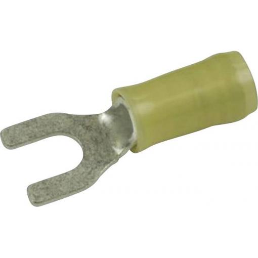 TE Connectivity 130496 vidlicové kabelové oko 2.70 mm² 6 mm² Ø otvoru=4.3 mm částečná izolace žlutá 1 ks