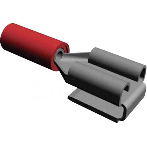 TE Connectivity 160834-5 faston zásuvka s odbočkou Šířka zástrčky: 6.3 mm Tloušťka konektoru: 0.8 mm 180 ° částečná izolace červená 1 ks