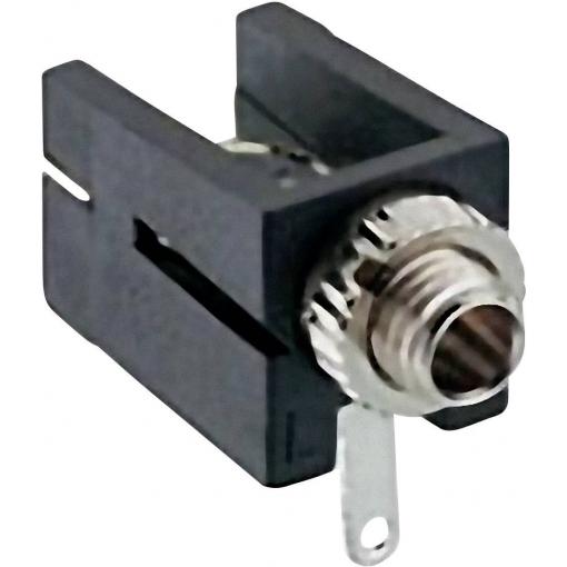 Lumberg 1501 09 jack konektor 2.5 mm zásuvka, vestavná horizontální Pólů: 2 mono černá 1 ks