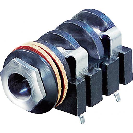 Rean AV NYS2152 jack konektor 6.35 mm zásuvka, vestavná horizontální Pólů: 2 mono černá 1 ks