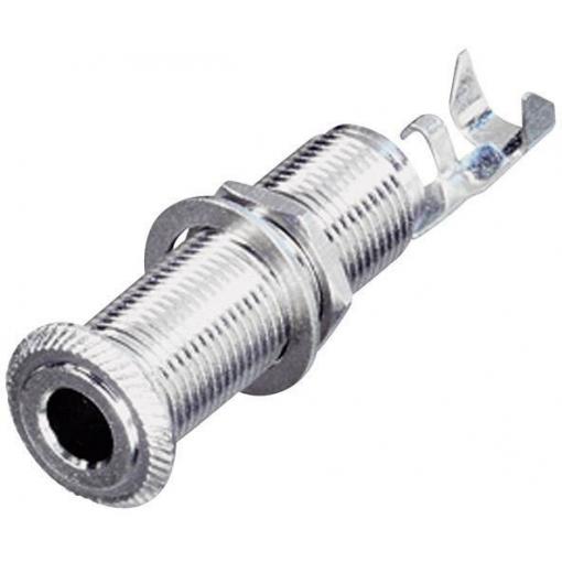 Rean AV NYS221 jack konektor 6.35 mm zásuvka, vestavná horizontální Pólů: 3 stereo stříbrná 1 ks