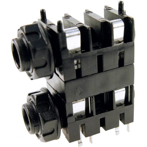 Cliff FCR1120 jack konektor 6.35 mm zásuvka, vestavná horizontální Pólů: 2 mono černá 1 ks