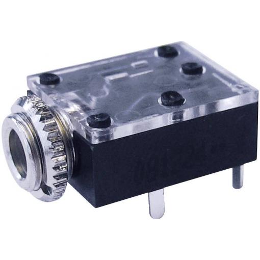 Cliff FT6320 jack konektor 3.5 mm zásuvka, vestavná horizontální Pólů: 3 stereo černá 1 ks