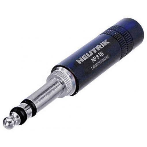 Neutrik NP3TB-B jack konektor 6.35 mm zástrčka, rovná Pólů: 3 stereo černá 1 ks