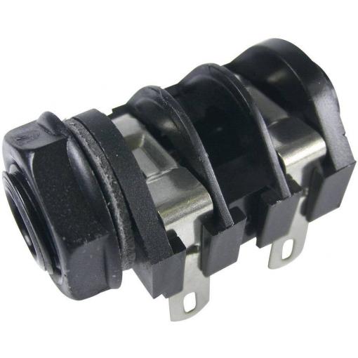 Cliff CL1160A jack konektor 6.35 mm zásuvka, vestavná horizontální Pólů: 2 mono černá 1 ks