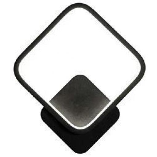 LED nástěnné svítidlo 12 W, 20 × 23 cm, černé