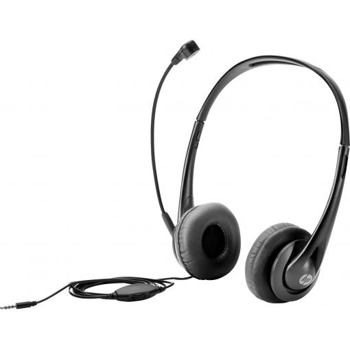 HP T1A66AA Headset uzavřená (Over Ear) kabelová stereo černá Redukce šumu mikrofonu regulace hlasitosti Počítače
